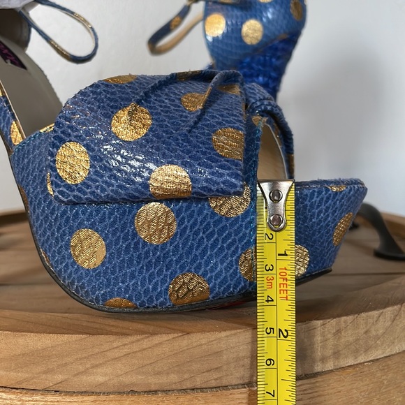 Mojo Moxy Sexy Platform Ankle Strap Polka Dot Bow Heels - Picture 7 of 8